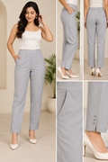 Women’s Grey Ankle-Length Trousers