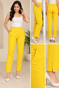 Women’s Yellow Ankle-Length Trousers