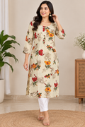 Beige floral Printed Kurti