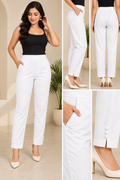 Women’s White Ankle-Length Trousers