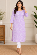 Lavender Printed Kurti